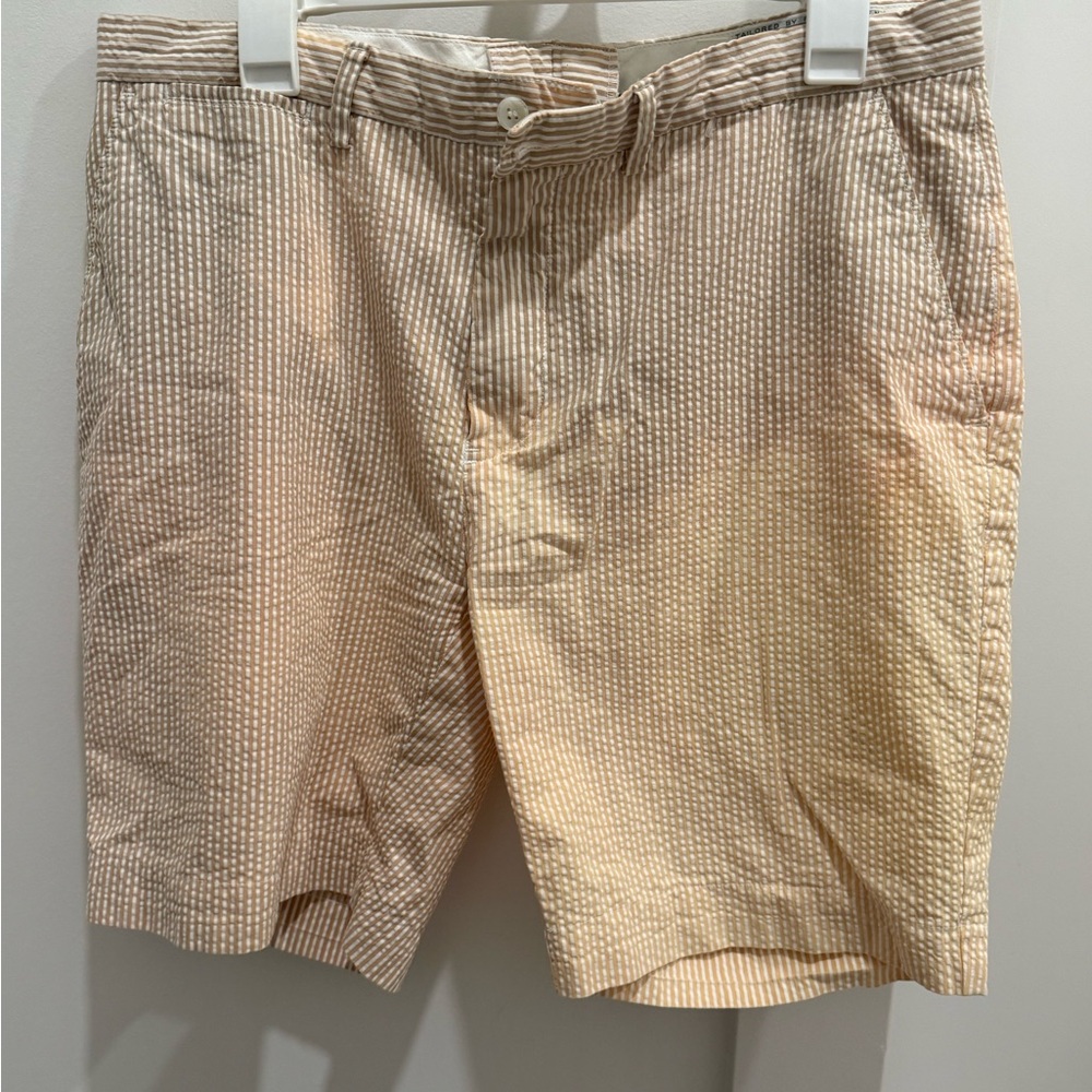 Polo by Ralph Lauren Tan Stripe Seersucker Shorts